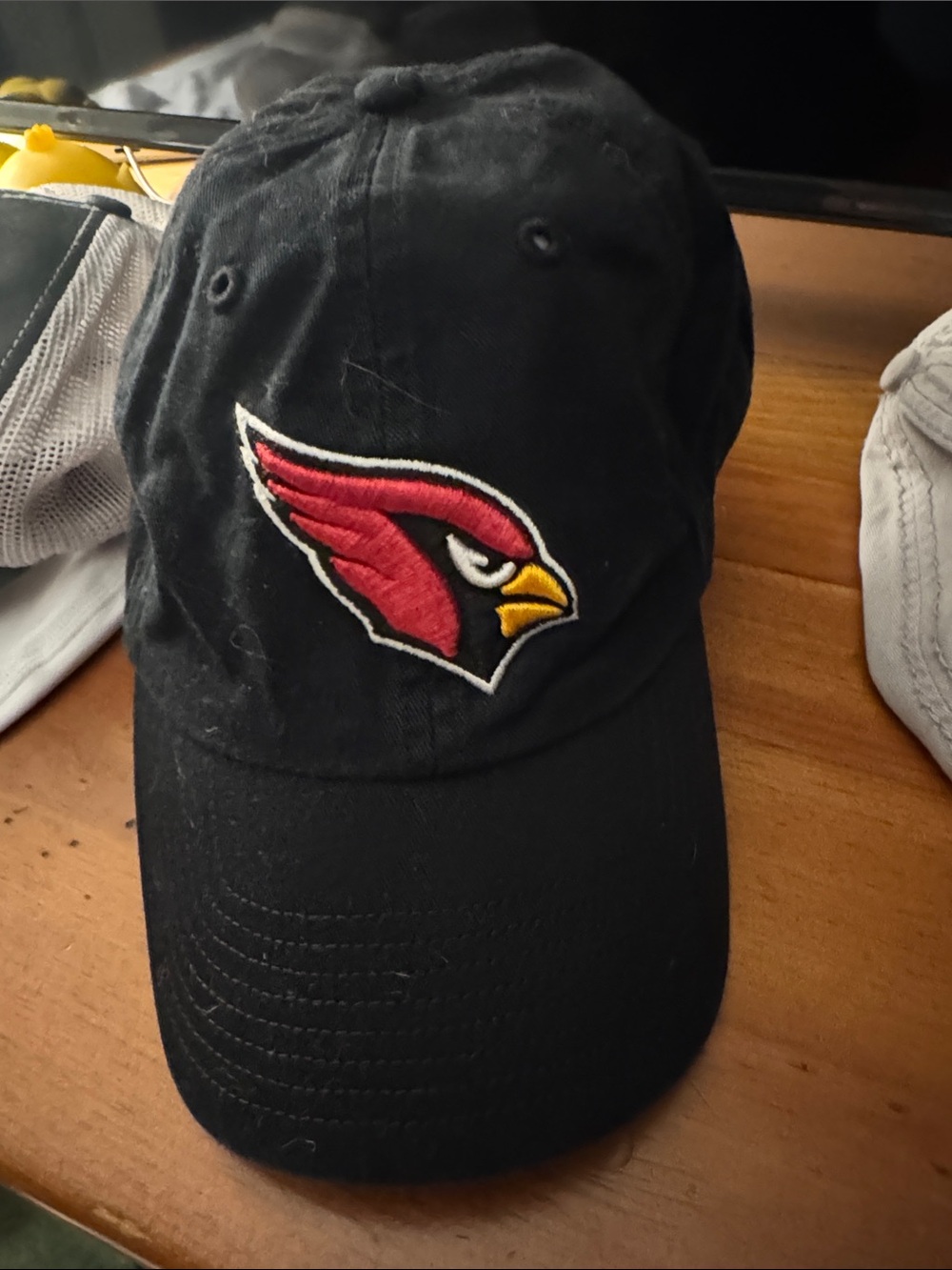 Black Baseball Cap with Red & Yellow Cardinal Logo